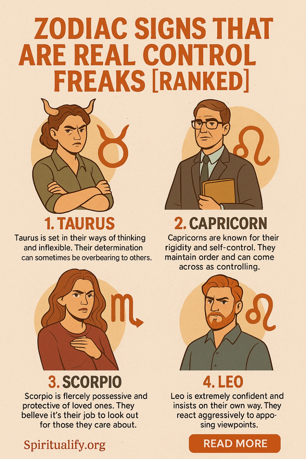Zodiac Signs That Are Real Control Freaks [Ranked] Infographic