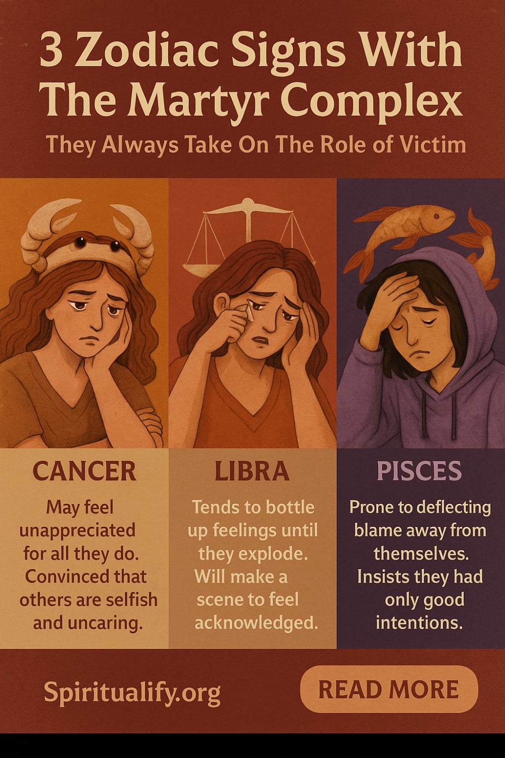 5 Zodiac Signs With The Martyr Complex They Always Take On The Role Of Victim Infographic