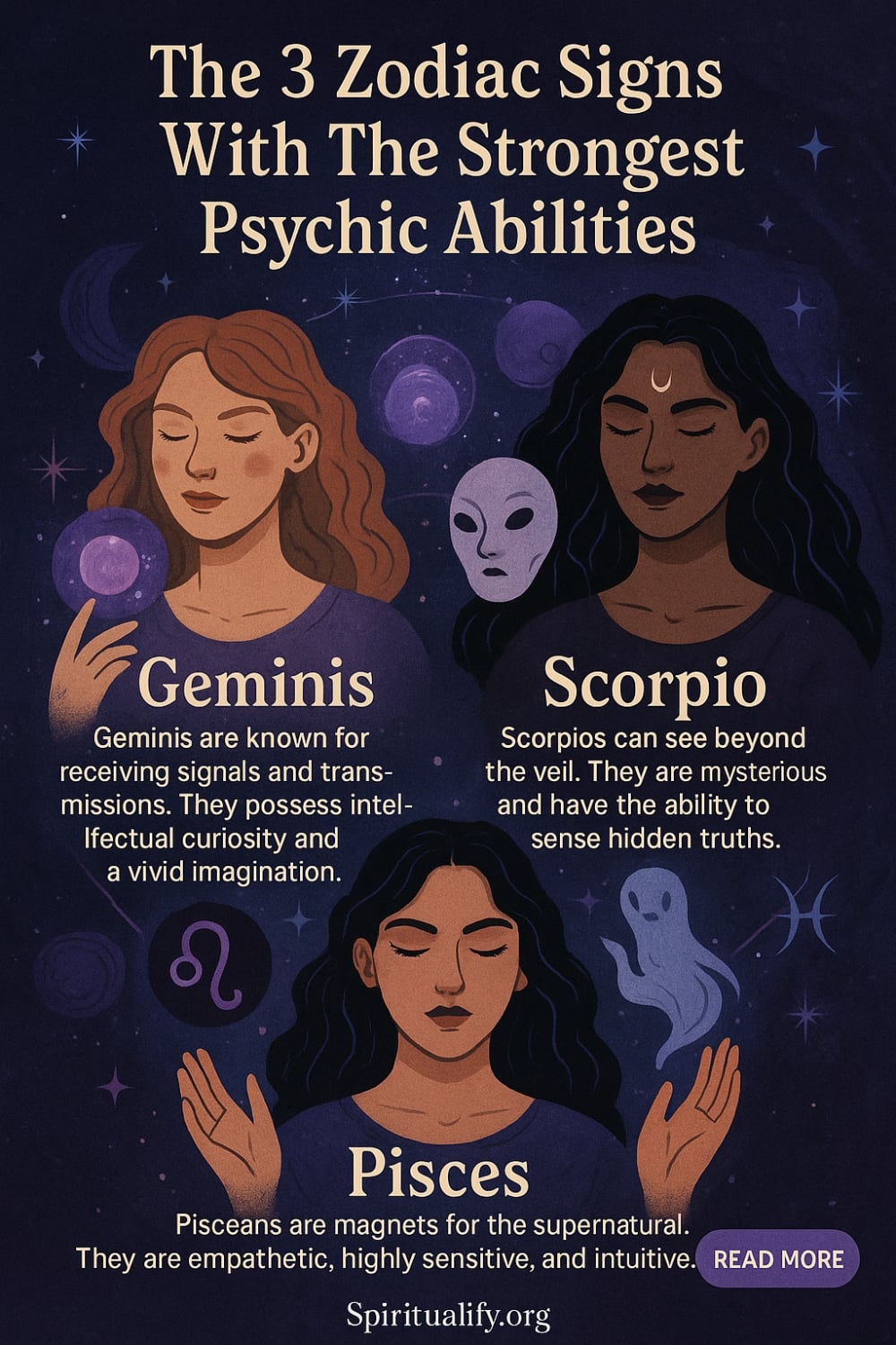 The 3 Zodiac Signs With The Strongest Psychic Abilities Infographic