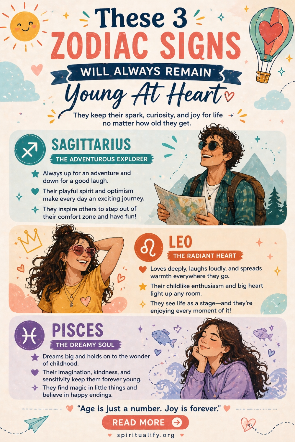 These 5 Zodiac Signs Will Always Remain Young At Heart Infographic