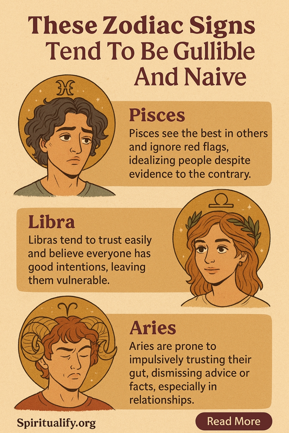 These 6 Zodiac Signs Tend To Be Gullible And Naive Infographic