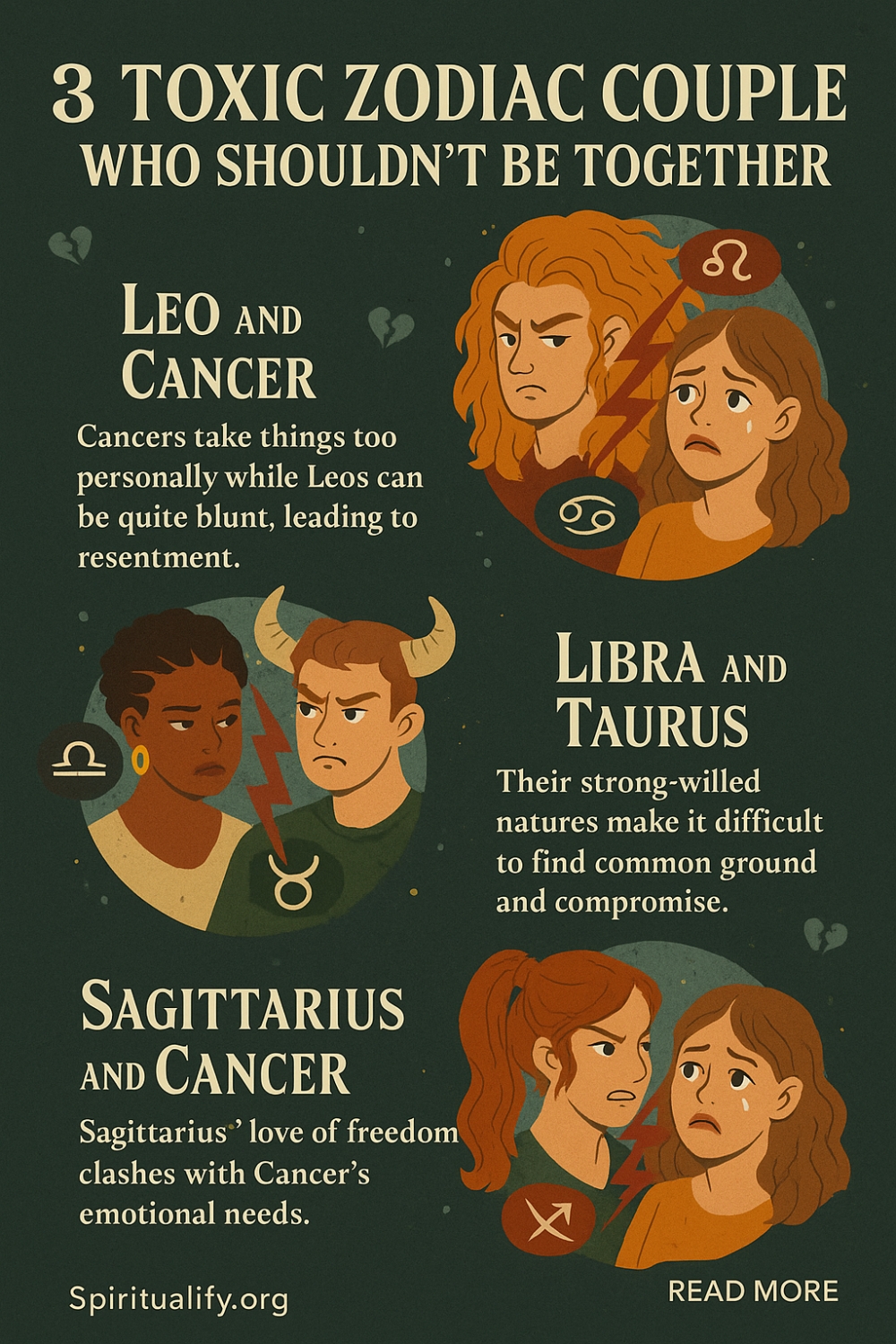 3 Toxic Zodiac Couples Who Shouldn’t Be Together Infographic