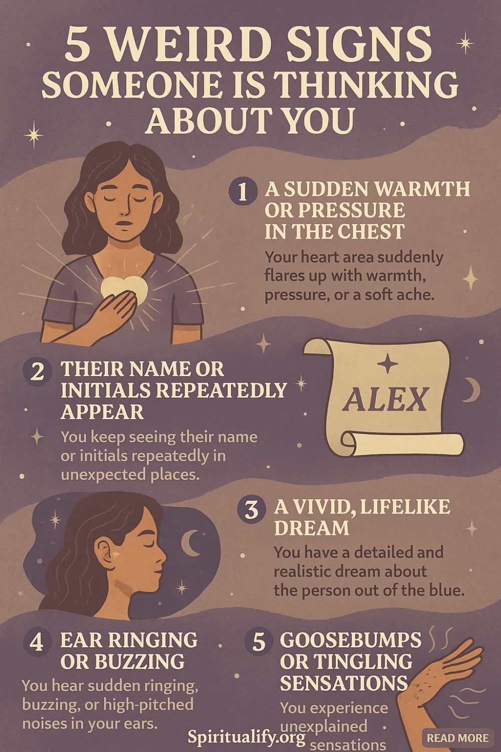5 Weird Signs Someone Is Thinking About You Infographic