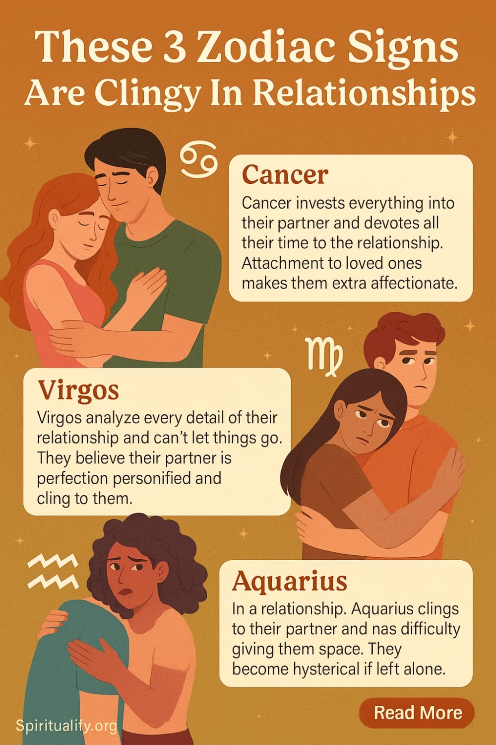 These 3 Zodiac Signs Are Clingy In Relationships Infographic