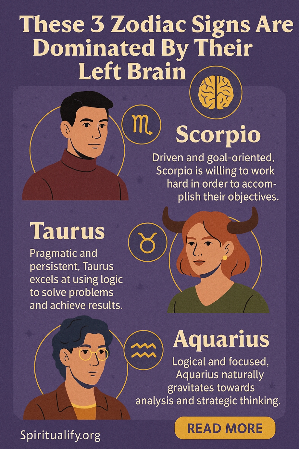These 3 Zodiac Signs Are Dominated By Their Left Brain Infographic