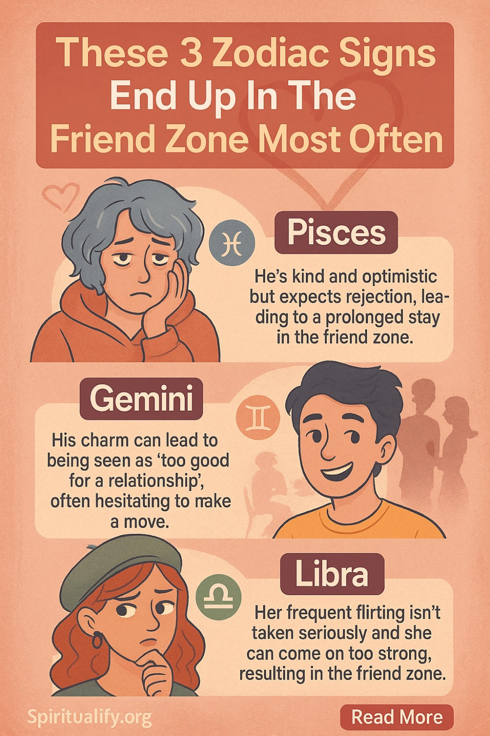 These 3 Zodiac Signs End Up In The Friend Zone Most Often Infographic