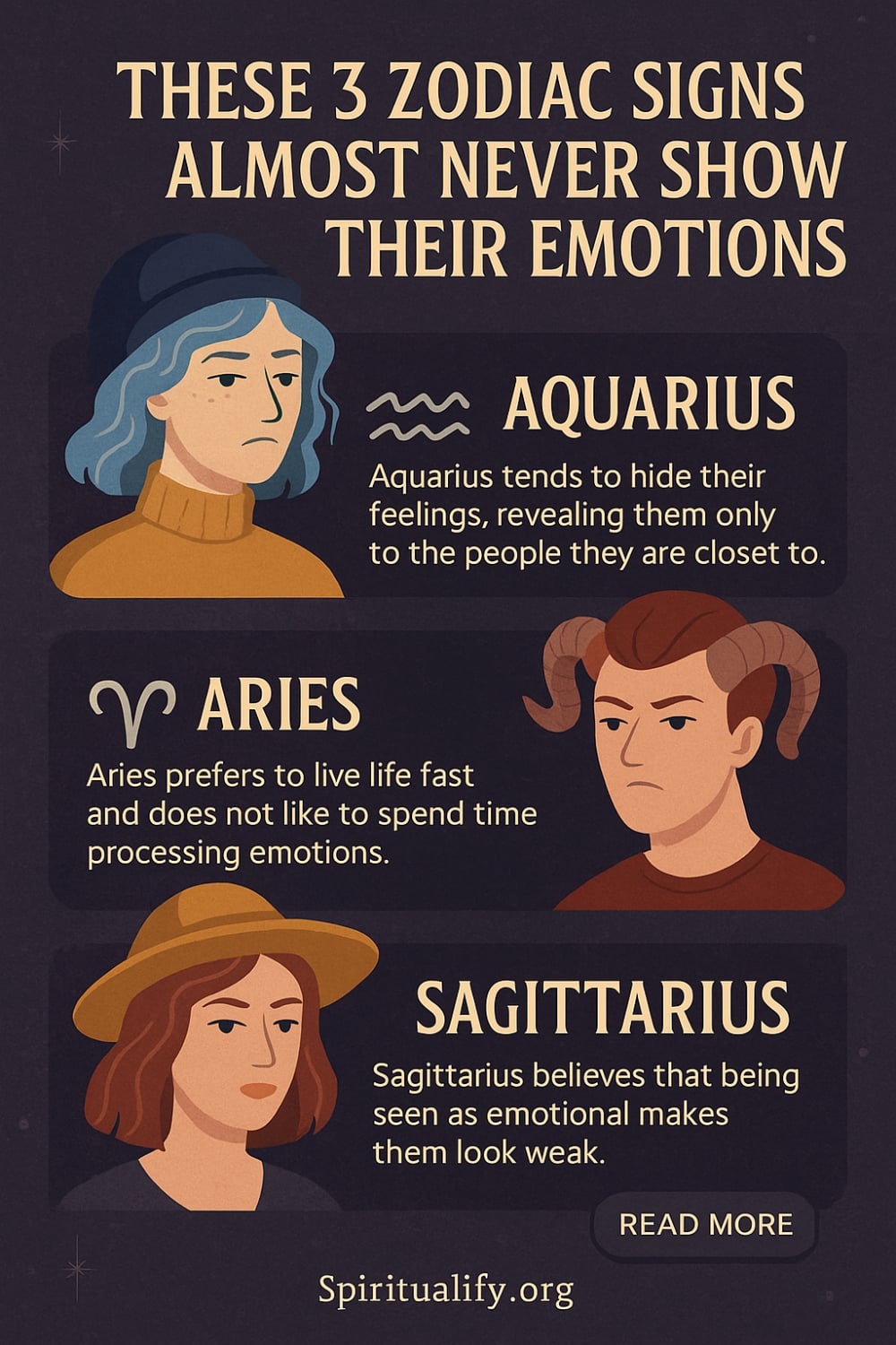 These 4 Zodiac Signs Almost Never Show Their Emotions Infographic