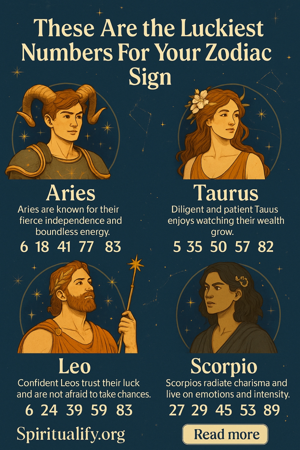 These Are The Luckiest Numbers For Your Zodiac Sign Infographic