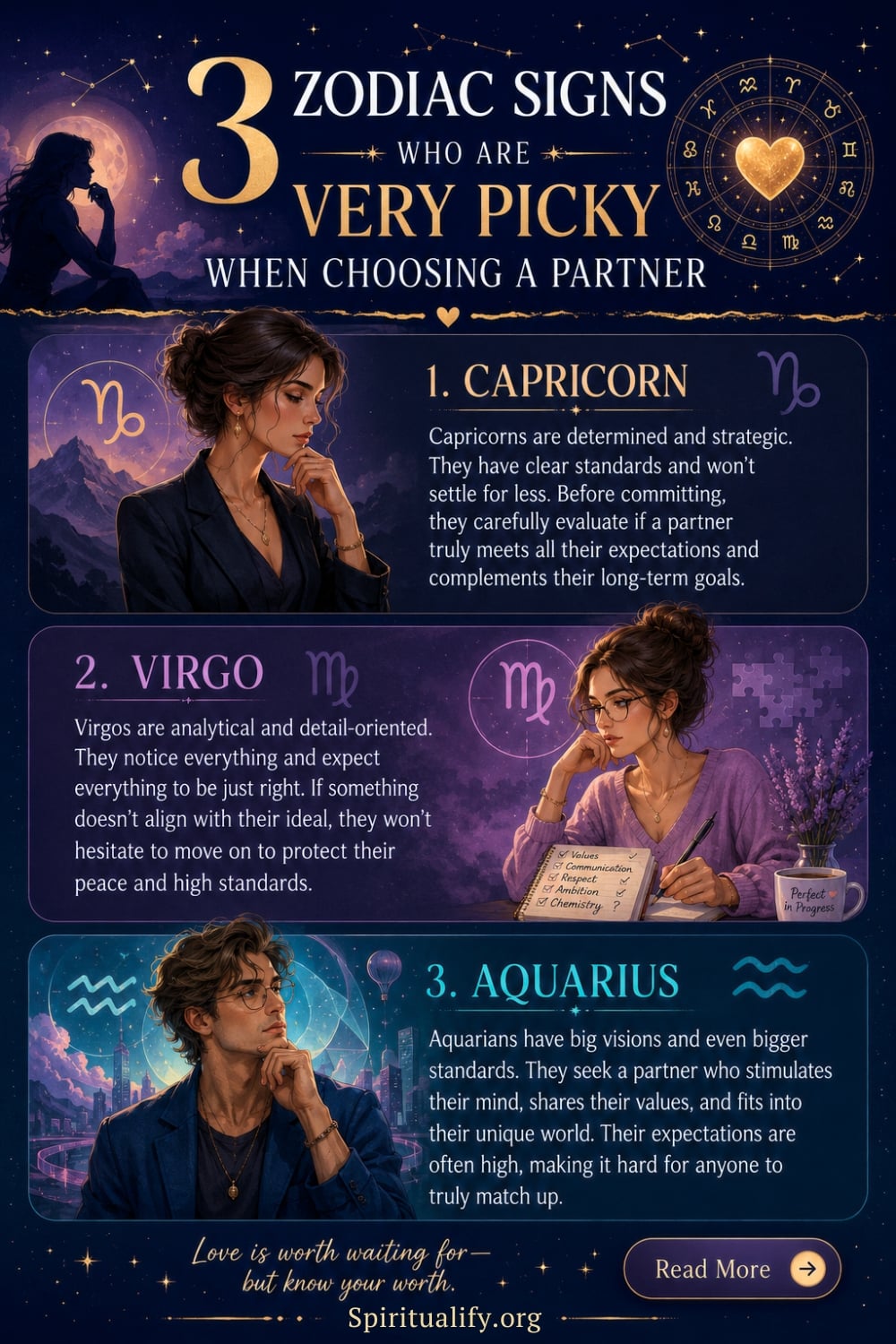 3 Zodiac Signs Who Are Very Picky When Choosing A Partner Infographic