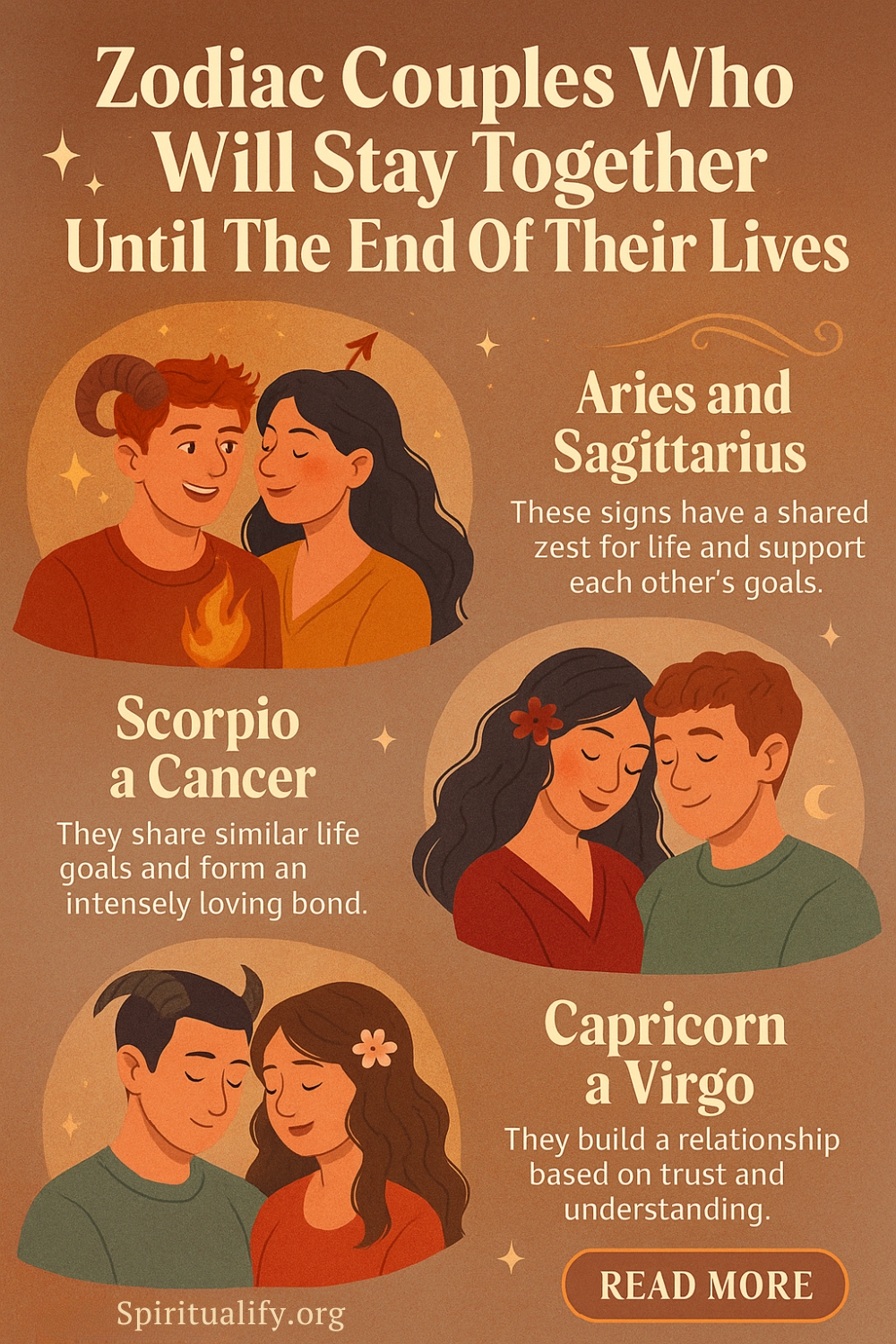 4 Zodiac Couples Who Will Stay Together Until The End Of Their Lives Infographic
