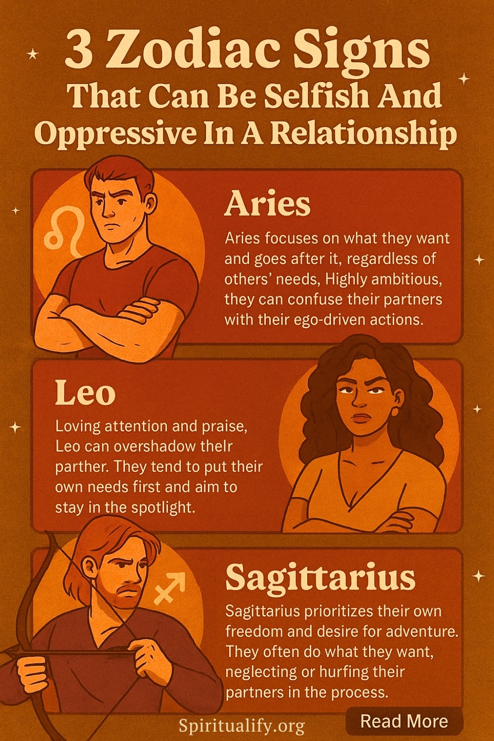 4 Zodiac Signs That Can Be Selfish And Oppressive In A Relationship Infographic