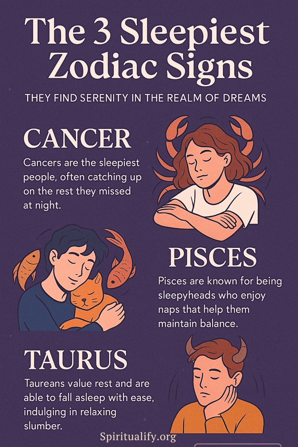 The 3 Sleepiest Zodiac Signs, They Find Serenity in the Realm of Dreams Infographics