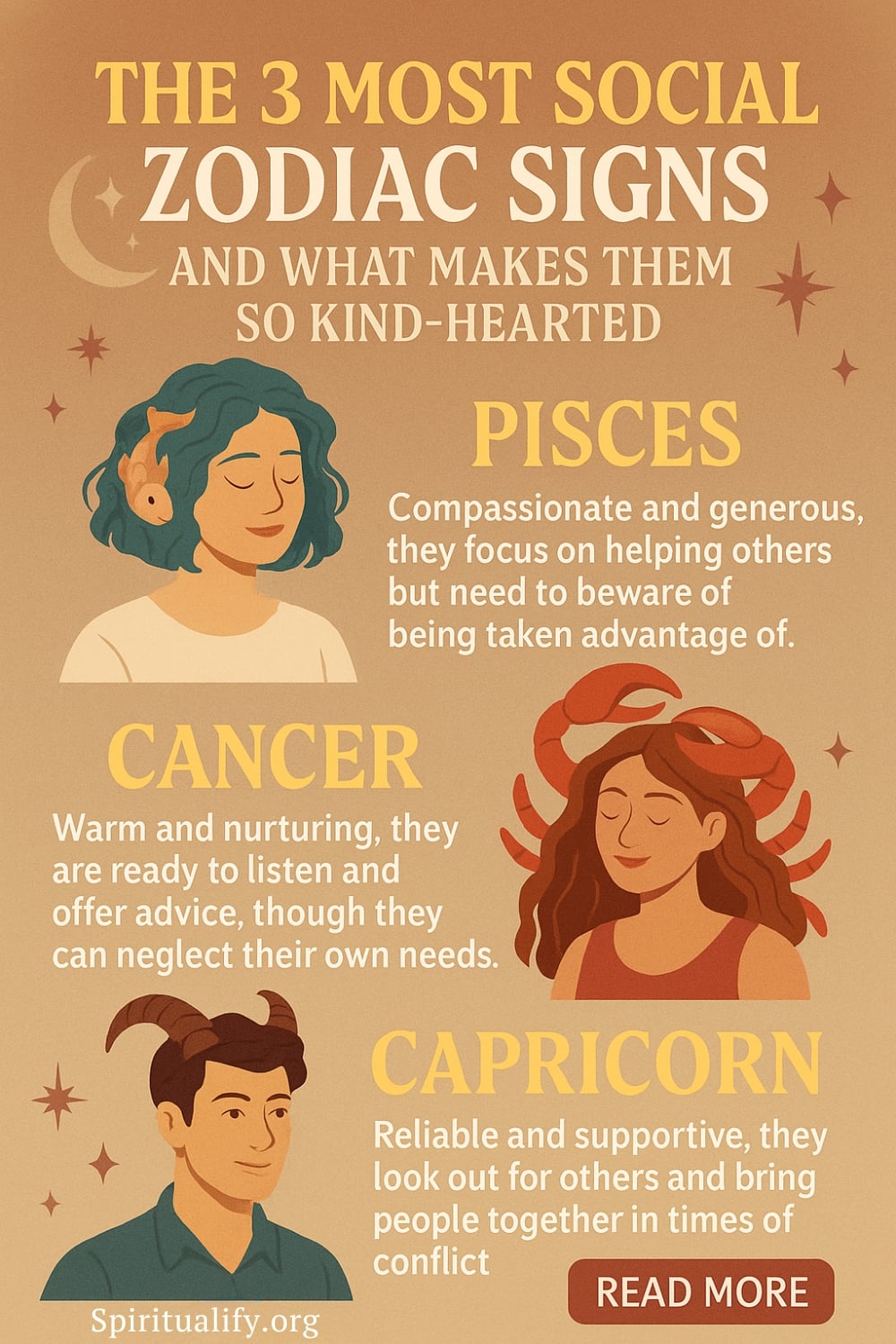The 6 Most Social Zodiac Signs And What Makes Them So Kind-hearted Infographic