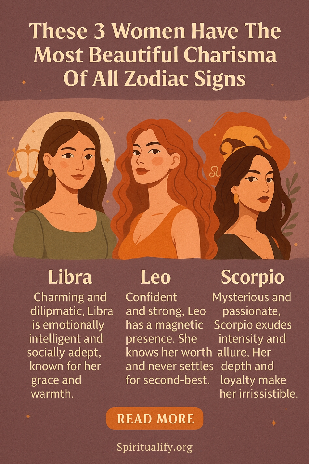 These 3 Women Have The Most Beautiful Charisma Of All Zodiac Signs Infographic