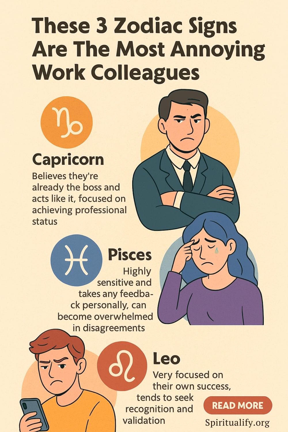 These 3 Zodiac Signs Are The Most Annoying Work Colleagues Infographic