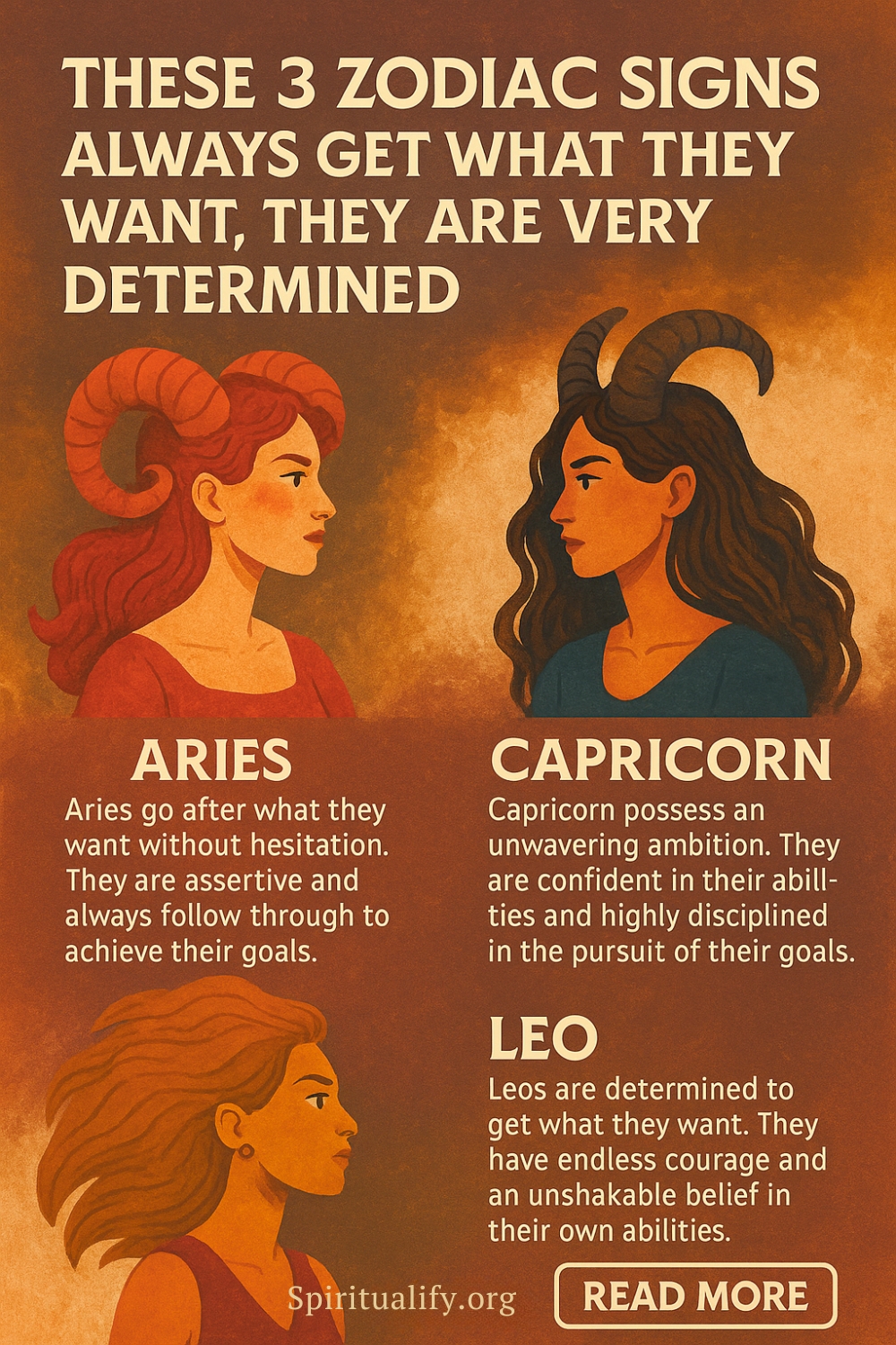 These 4 Zodiac Signs Always Get What They Want, They Are Very Determined Infographic