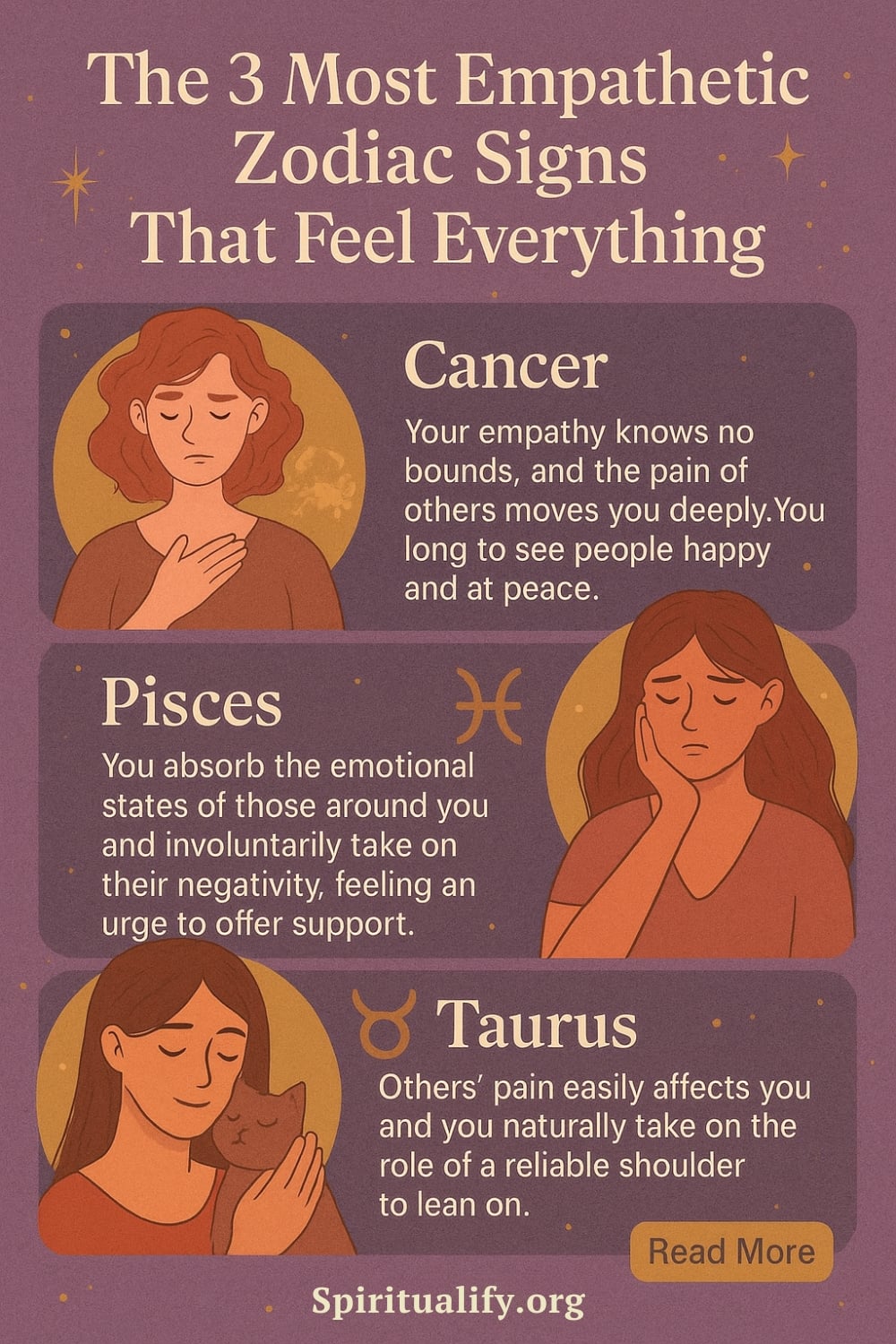The 3 Most Empathetic Zodiac Signs That Feel Everything Infographic