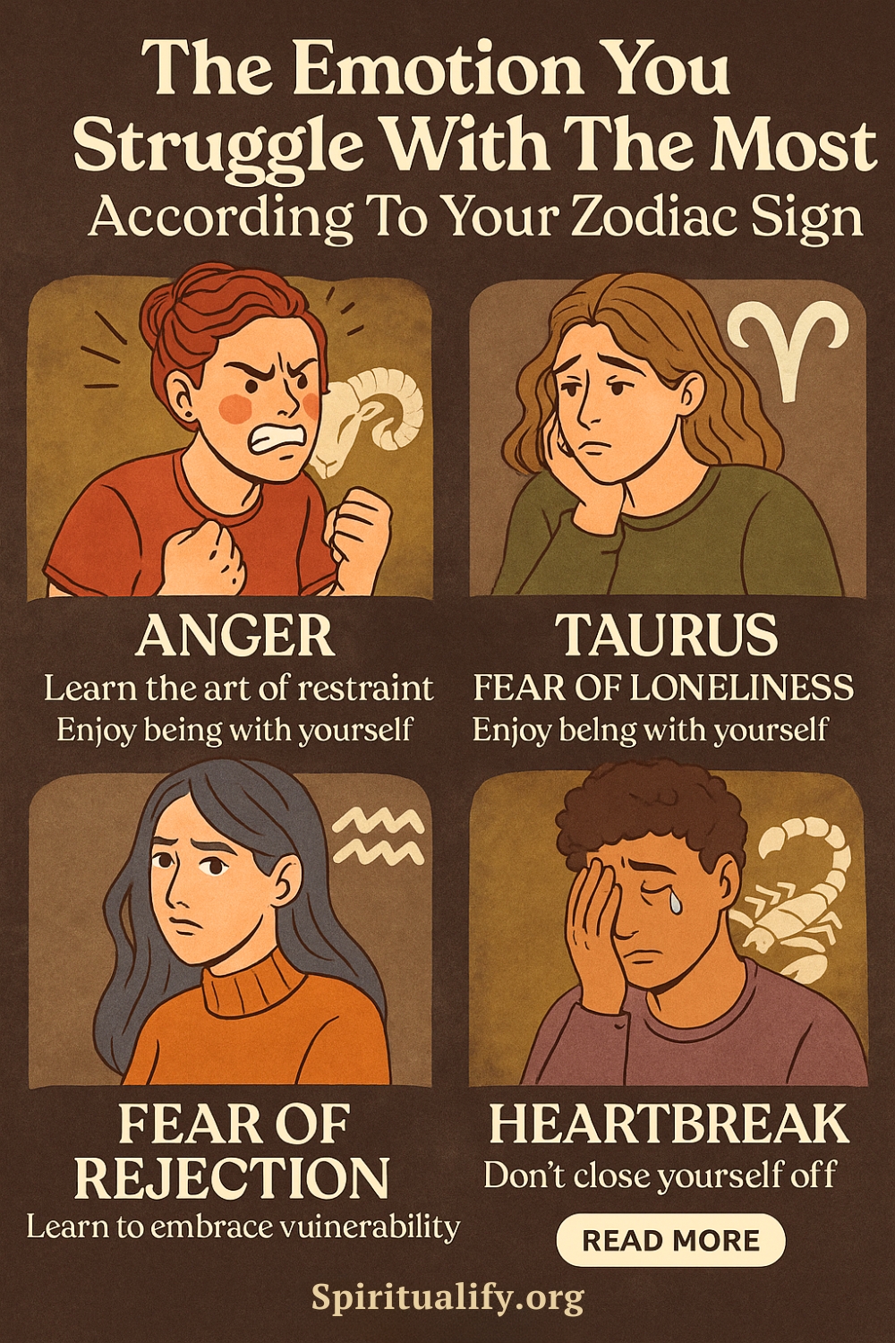 The Emotion You Struggle With The Most According To Your Zodiac Sign Infographic