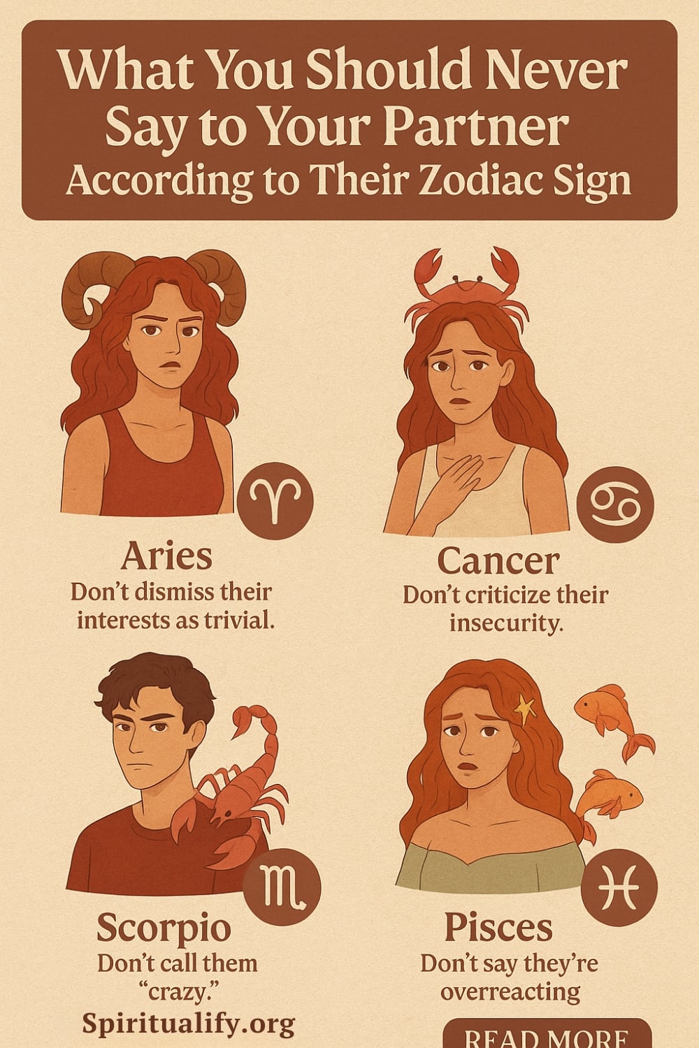 What You Should Never Say to Your Partner According to Their Zodiac Sign Infographic