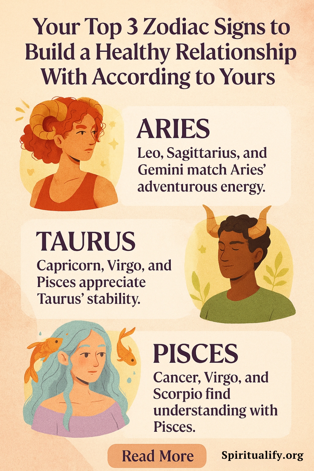 Your Top 3 Zodiac Signs to Build a Healthy Relationship With According to Yours Infographic