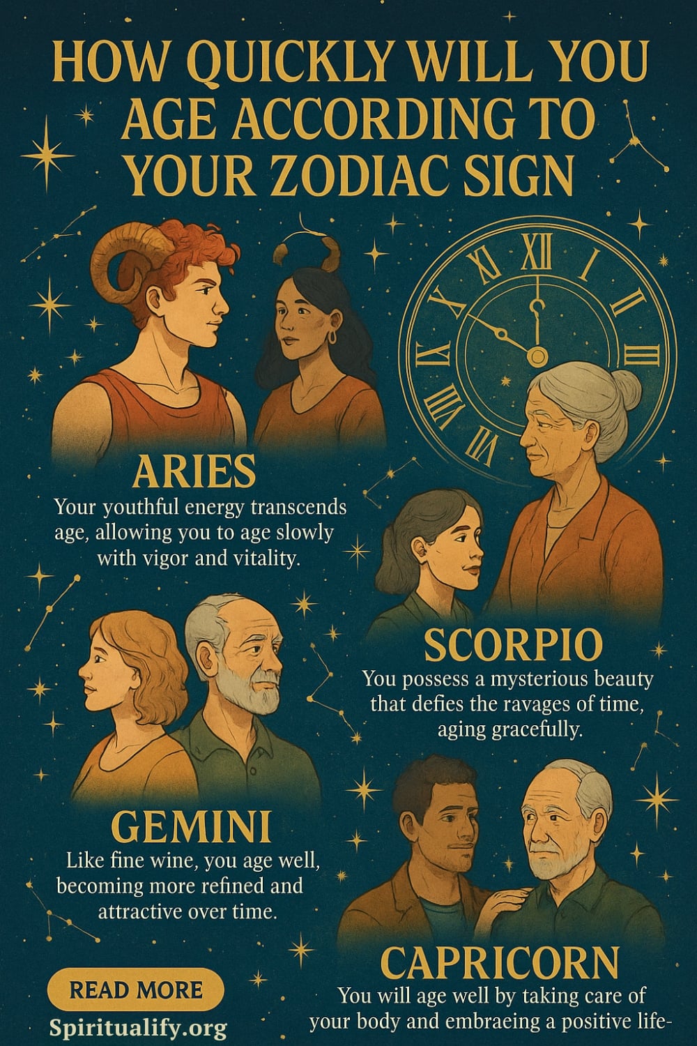 How Quickly Will You Age According To Your Zodiac Sign Infographic