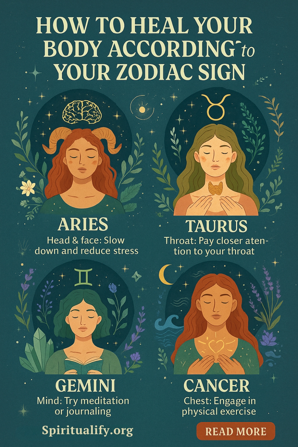 How to Heal Your Body According to Your Zodiac Sign Infographic