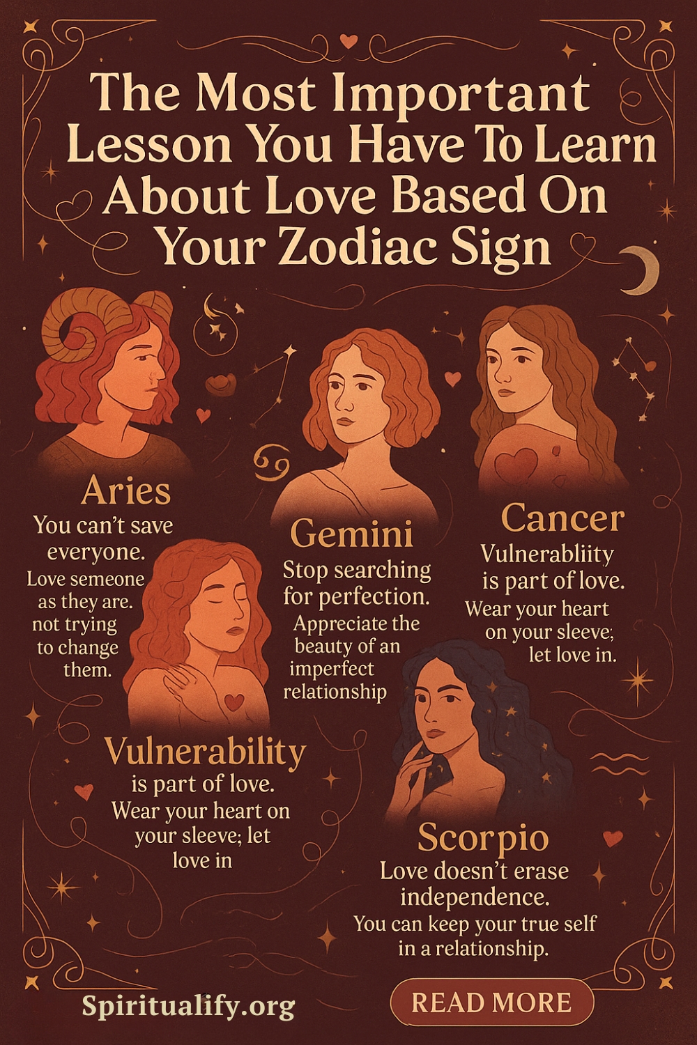 The Most Important Lesson You Have To Learn About Love Based On Your Zodiac Sign Infographic
