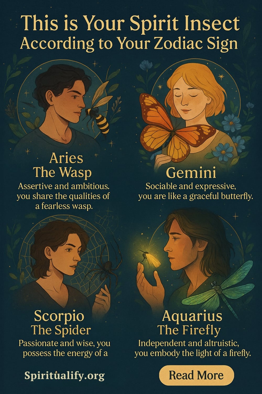 This is Your Spirit Insect According to Your Zodiac Sign Infographic