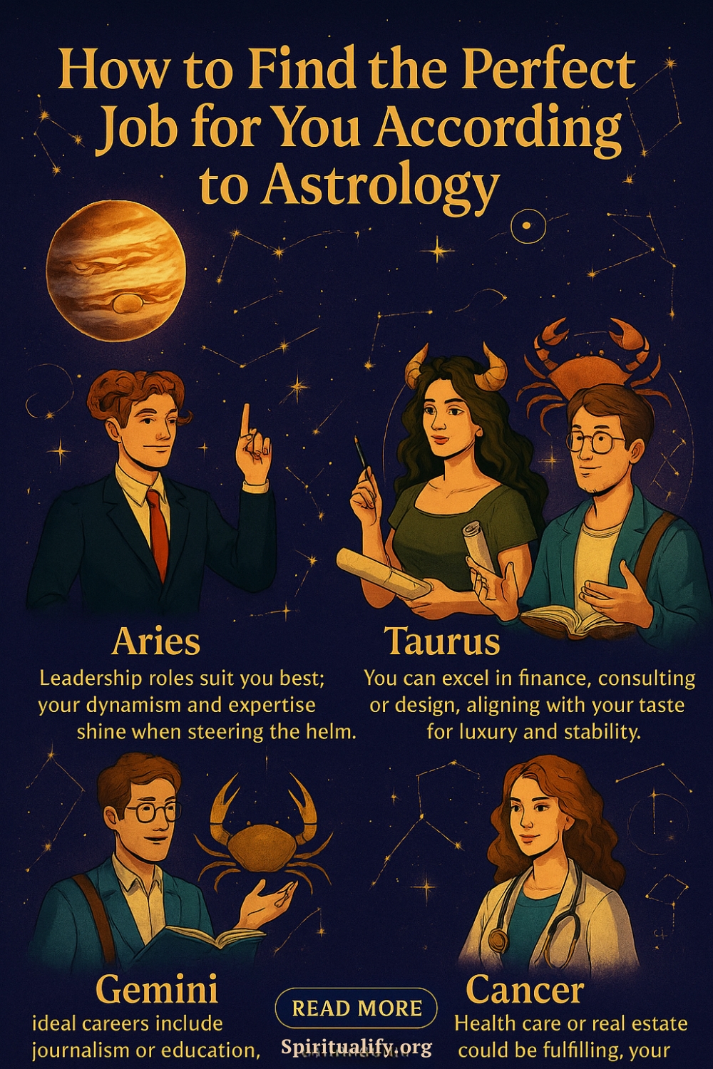 How to Find the Perfect Job for You According to Astrology Infographic