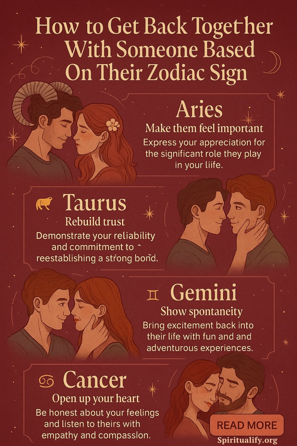 How to Get Back Together With Someone Based On Their Zodiac Sign Infographic