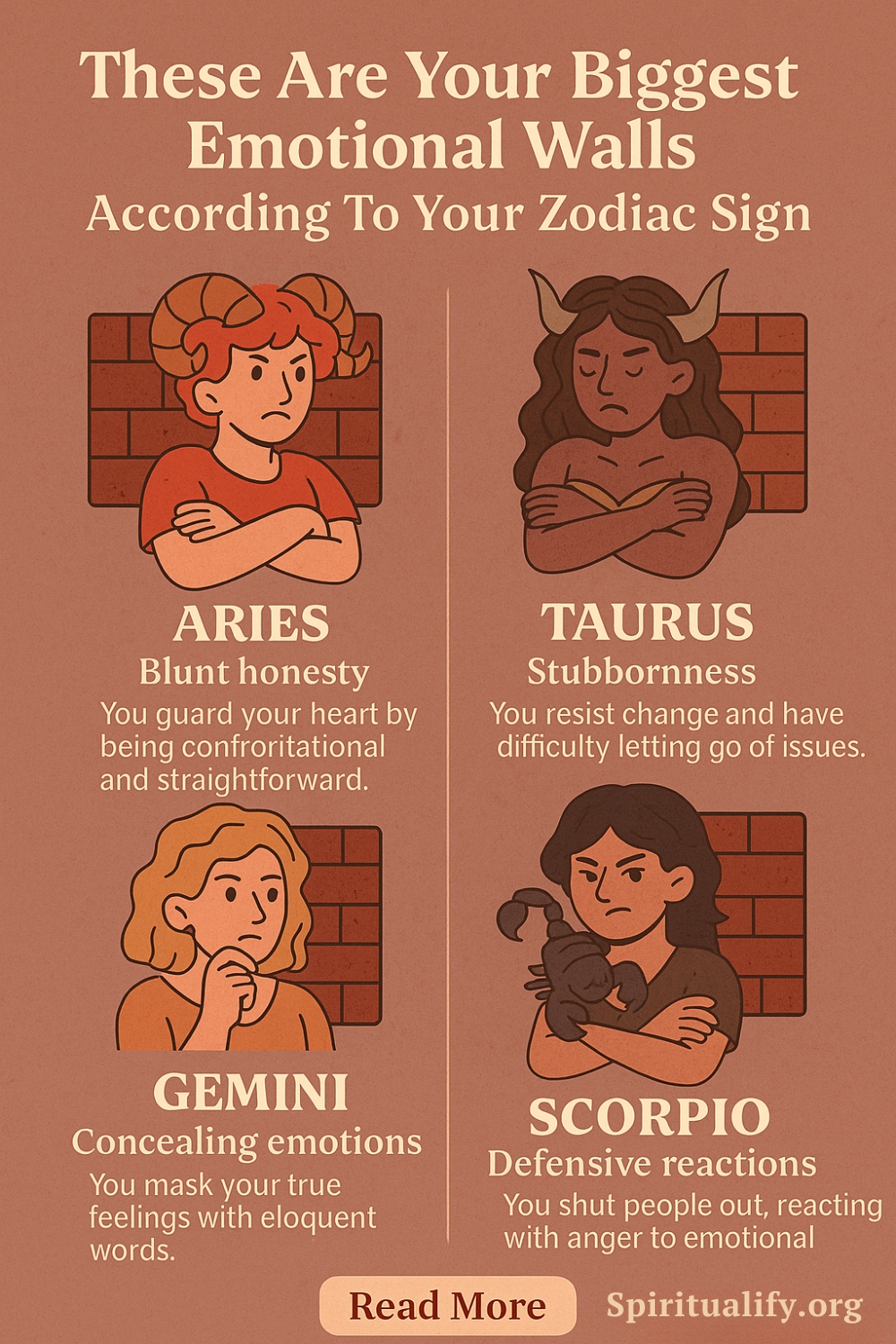 These Are Your Biggest Emotional Walls According To Your Zodiac Sign Infographic