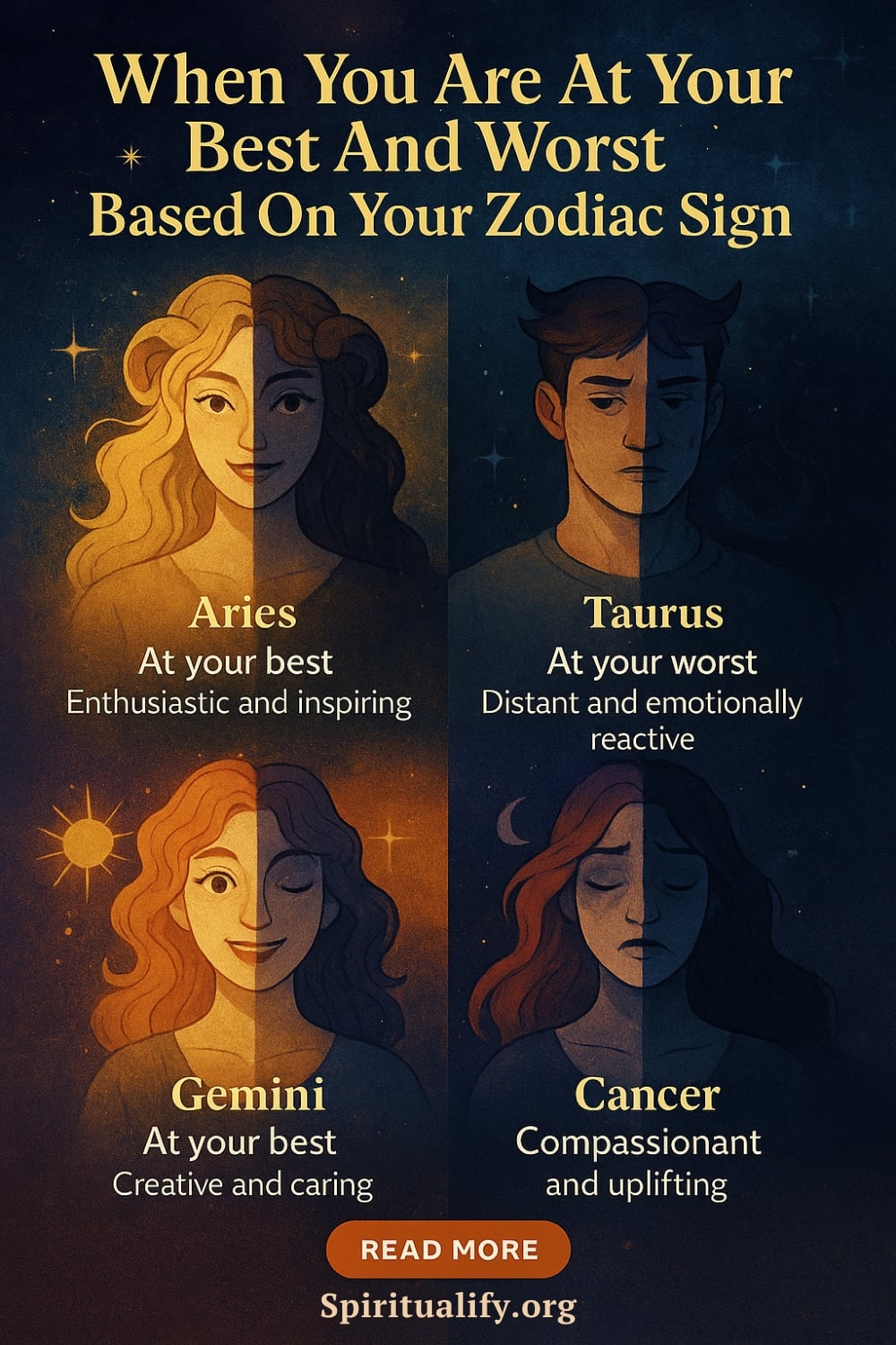 When You Are At Your Best And Worst Based On Your Zodiac Sign Infographic